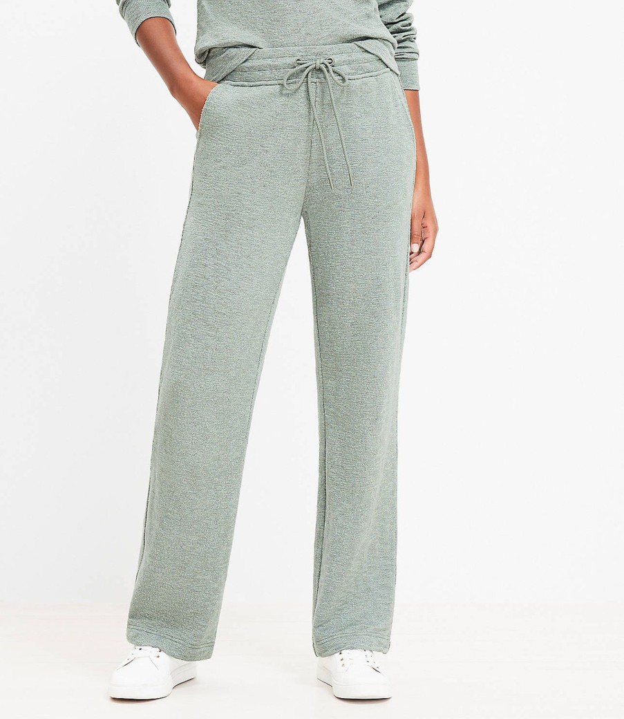 Clothing Loft | Lou & Grey Marled Wide Leg Sweatpants Green Marl