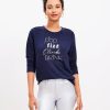 Clothing Loft | Champagne Pop Shimmer Cozy Sweatshirt Deep Space Blue