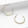 Accessories & Shoes Loft | Crystal Hoop Earrings Goldtone