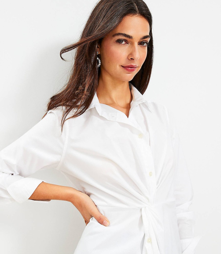 Clothing Loft | Twist Everyday Tunic Shirt White