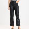 Clothing Loft | Five Pocket Straight Pants In Faux Leather Black