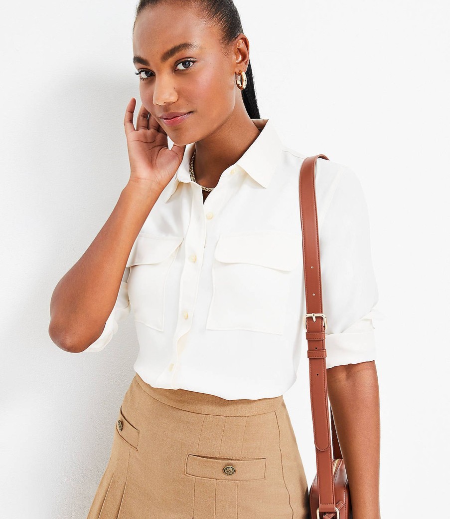 Clothing Loft | Crepe Everyday Utility Shirt Whisper White