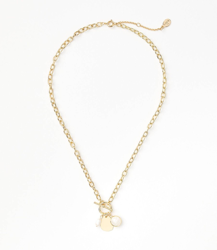 Accessories & Shoes Loft | Toggle Charm Necklace Goldtone