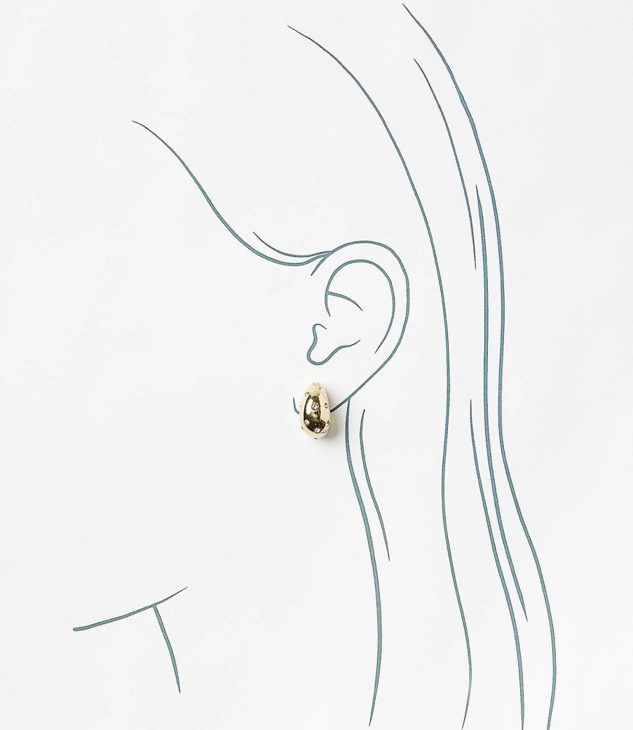 Accessories & Shoes Loft | Sparkle Teardrop Stud Earrings Goldtone