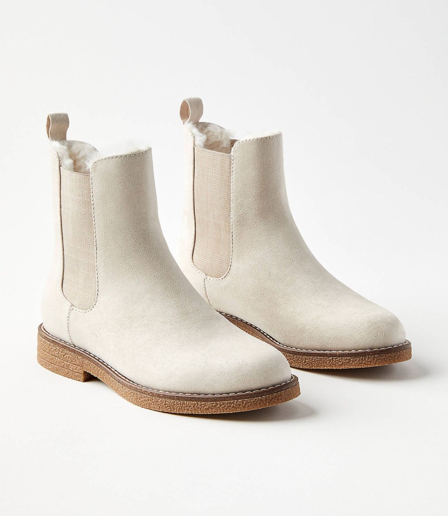 Clothing Loft | Faux Fur Lined Chelsea Boots Ivory