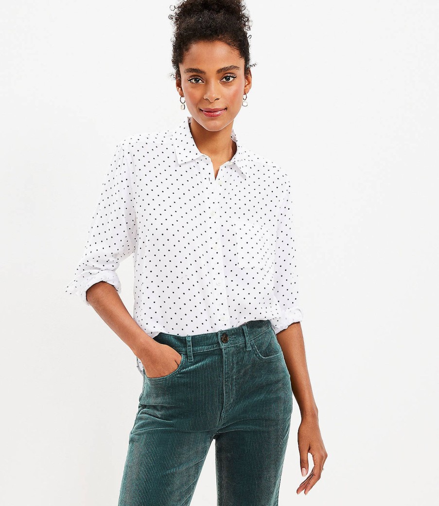 Clothing Loft | Dotted Relaxed Everyday Shirt White