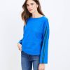 Clothing Loft | Wide Sleeve Boatneck Top Anika Blue