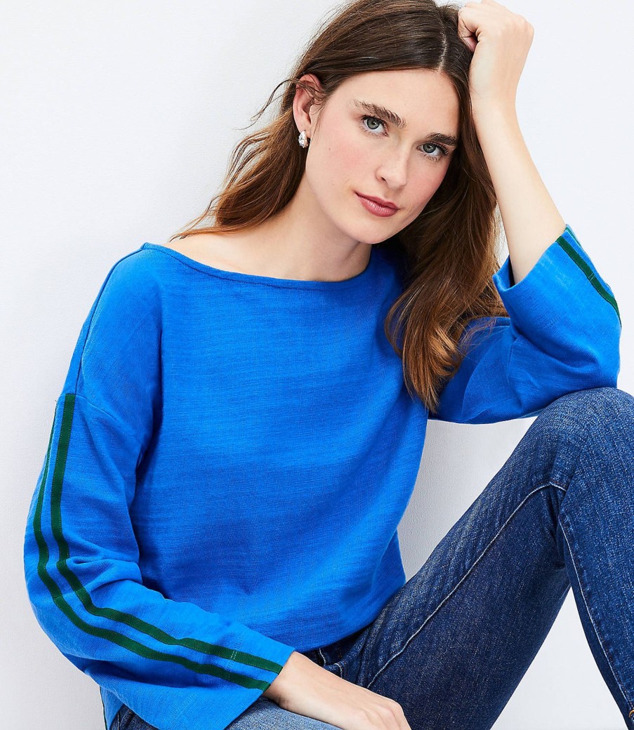 Clothing Loft | Wide Sleeve Boatneck Top Anika Blue