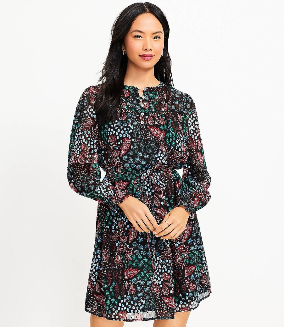 Clothing Loft | Garden Lace Pintucked Swing Dress Black