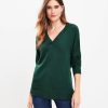 Clothing Loft | V-Neck Tunic Sweater Deep Tropic Green