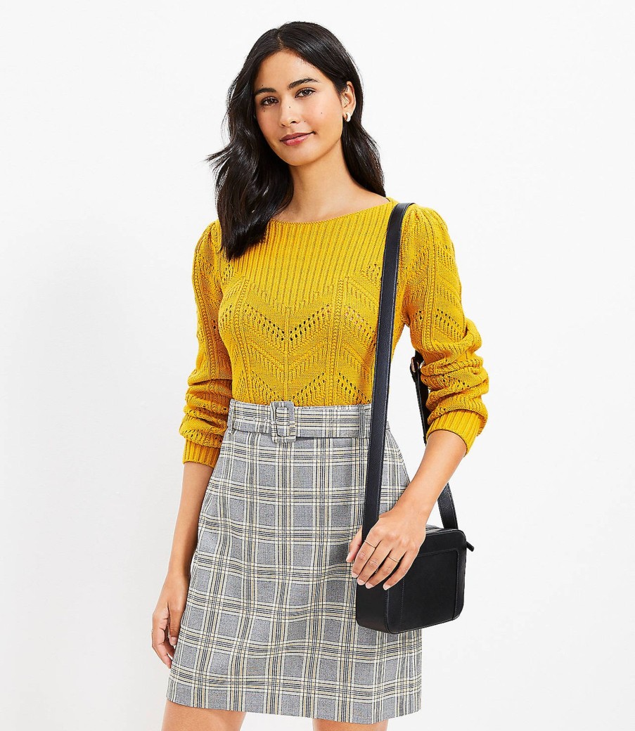 Clothing Loft | Plaid Belted Patch Pocket Skirt Texas Sun