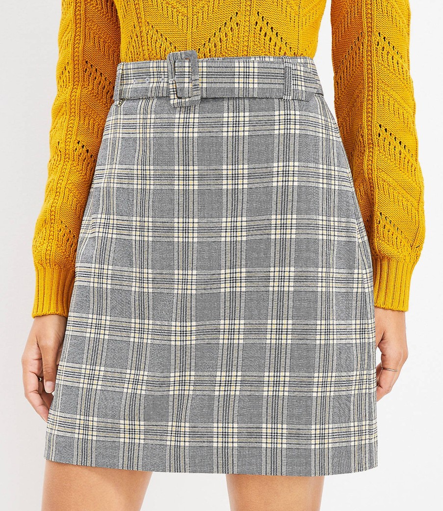 Clothing Loft | Plaid Belted Patch Pocket Skirt Texas Sun