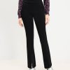 Clothing Loft | Curvy Split Hem Flare Pants In Twill Black