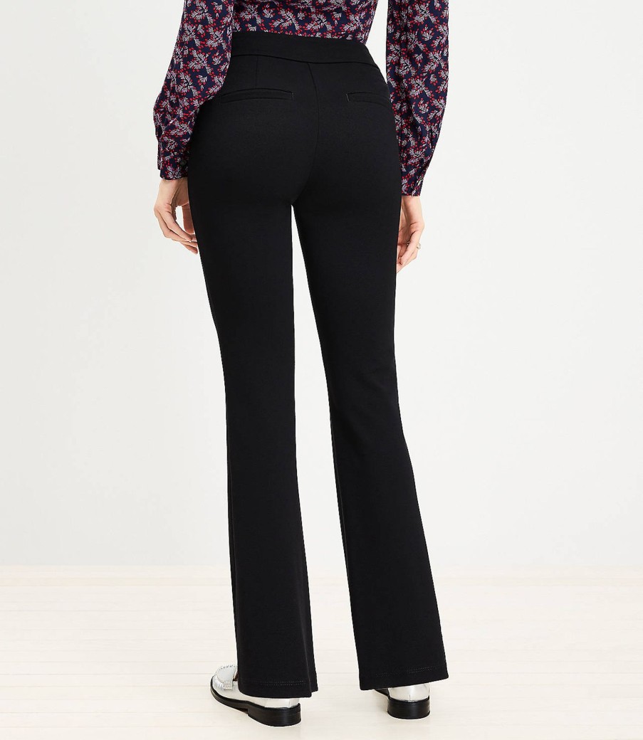 Clothing Loft | Curvy Split Hem Flare Pants In Twill Black