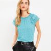 Clothing Loft | Clip Double Ruffle Top Basking Blue