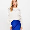 Clothing Loft | Geo Pointelle Bobble Sweater Whisper White