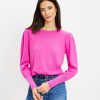 Clothing Loft | Puff Sleeve Sweater Rose Magenta