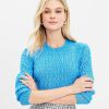 Clothing Loft | Raglan Cable Sweater Bell Flower Blue