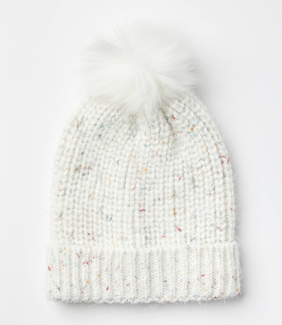 Accessories & Shoes Loft | Confetti Pom Pom Beanie Ivory