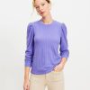 Clothing Loft | Brushed Waffle Puff Sleeve Top Digital Purple