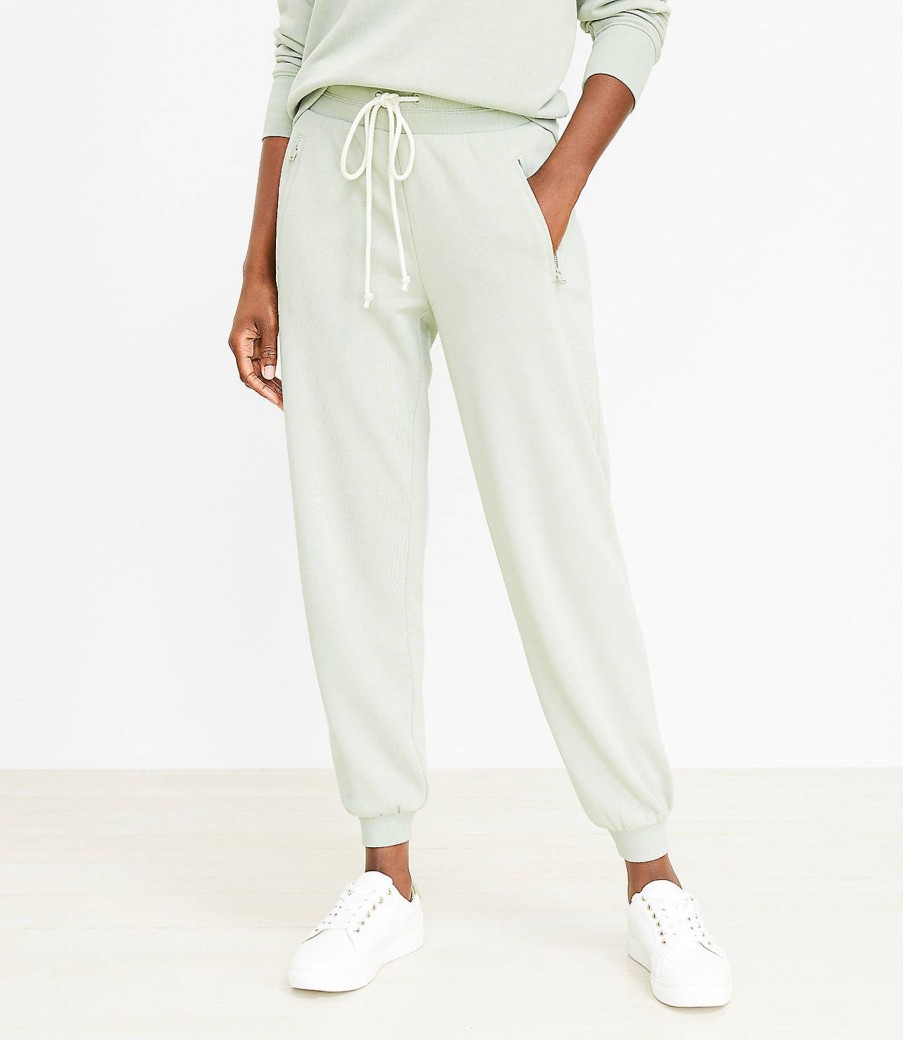 Clothing Loft | Lou & Grey Zip Pocket Cozy Cotton Joggers Pistachio Cream