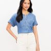 Clothing Loft | Chambray Dolman Henley Everyday Shirt Dutch Blue Chambray