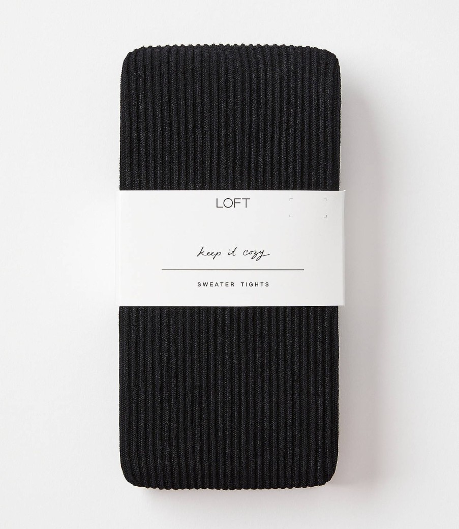 Accessories & Shoes Loft | Ribbed Sheer Tights Black