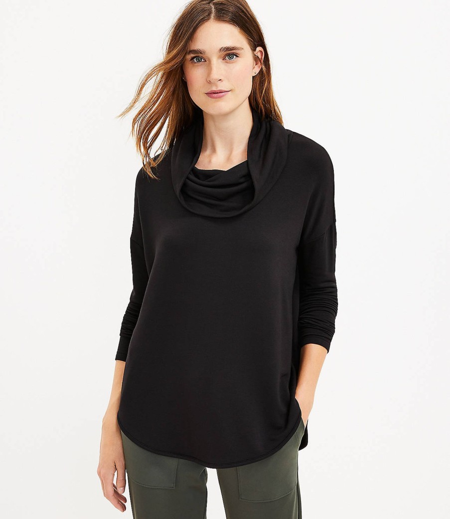 Clothing Loft | Lou & Grey Signaturesoft Cowl Top Black