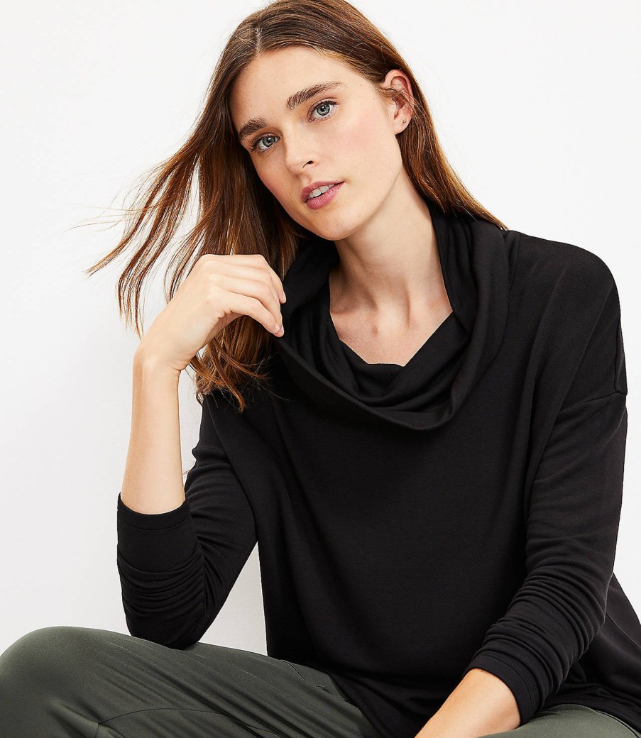 Clothing Loft | Lou & Grey Signaturesoft Cowl Top Black