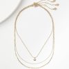 Accessories & Shoes Loft | Delicate Layered Necklace Goldtone