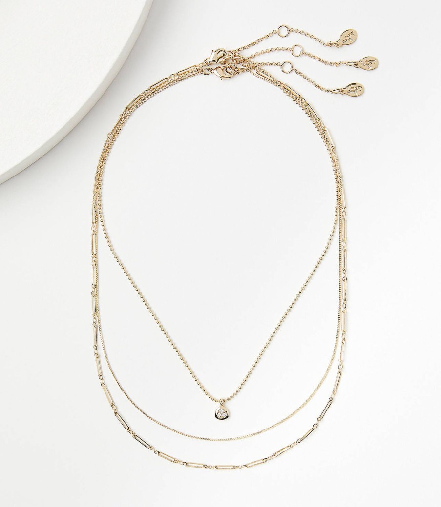 Accessories & Shoes Loft | Delicate Layered Necklace Goldtone