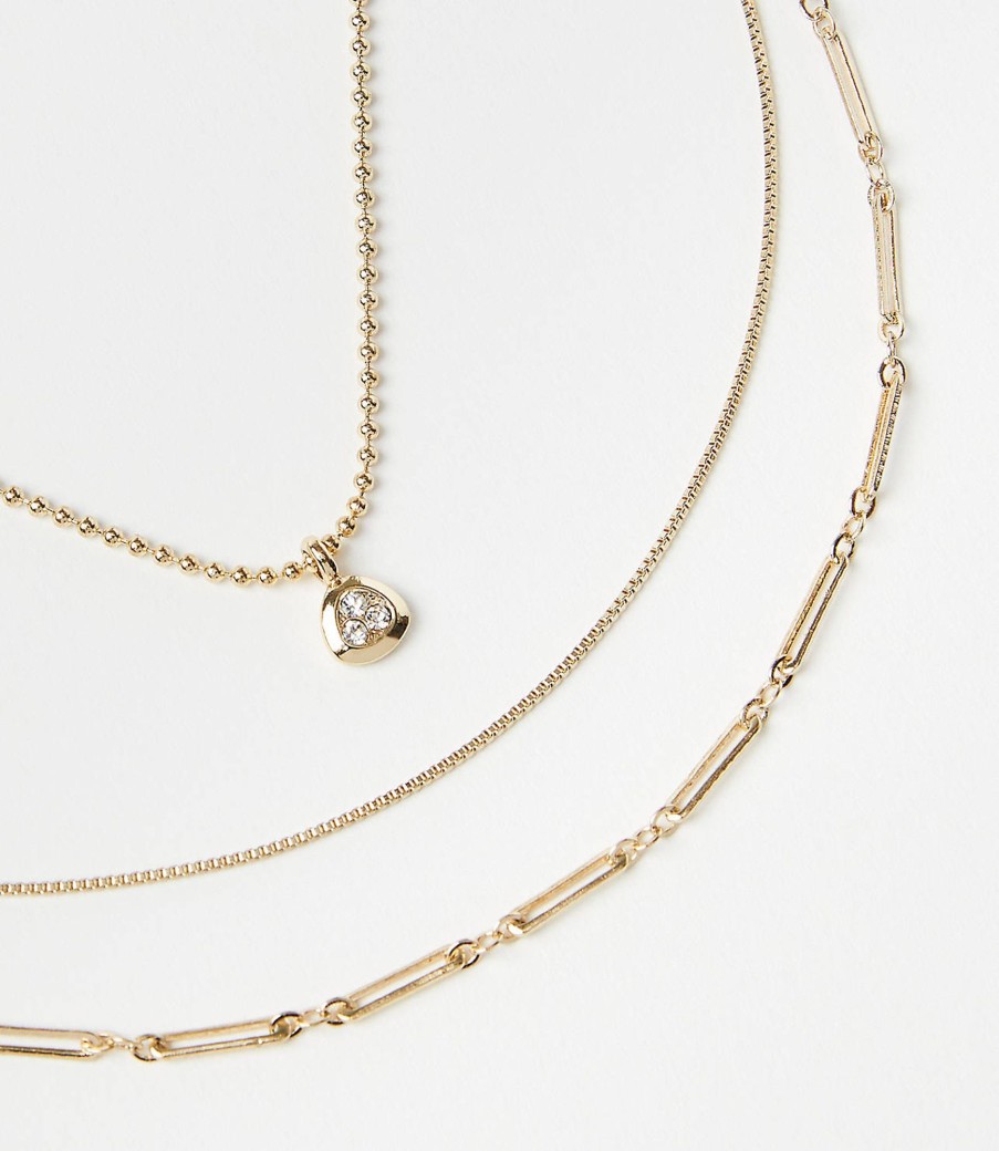 Accessories & Shoes Loft | Delicate Layered Necklace Goldtone