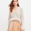 Clothing Loft | Ribbed V-Neck Cardigan Beachside Khaki Heather