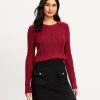 Clothing Loft | Cropped Cable Sweater Classic Rouge