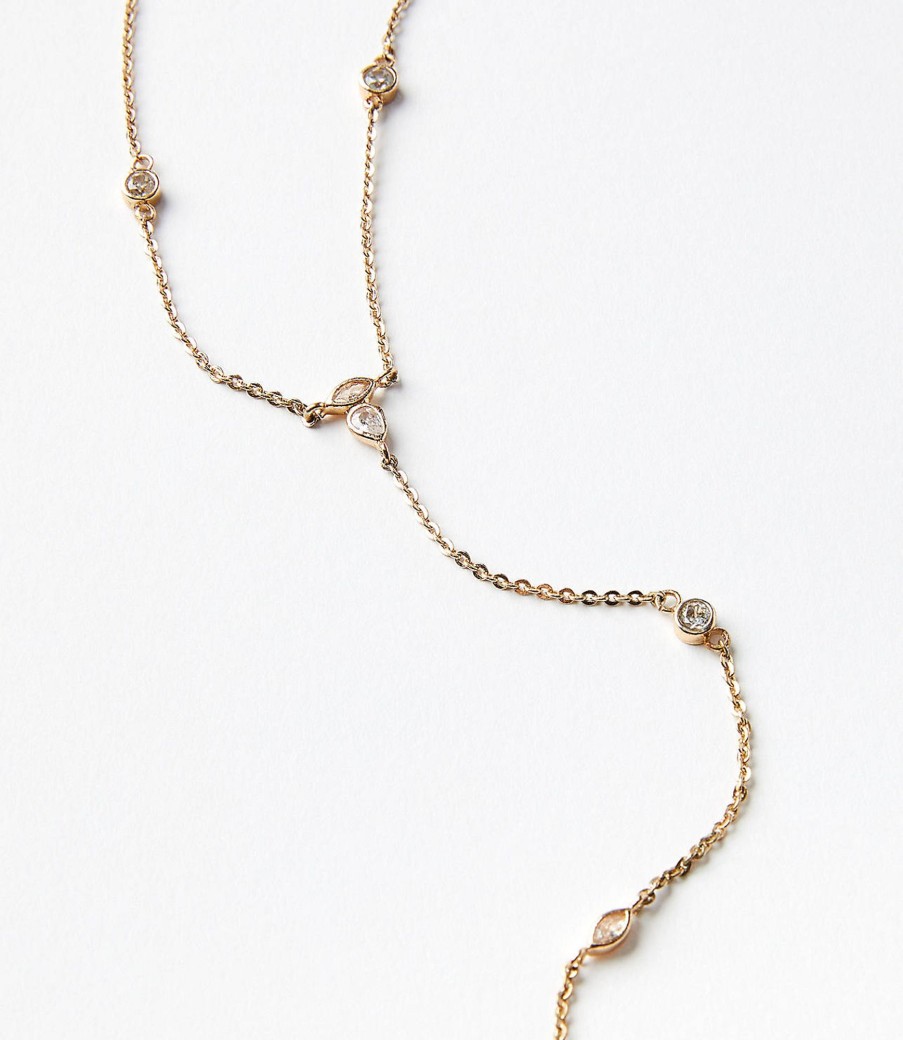 Accessories & Shoes Loft | Delicate Y Necklace Goldtone