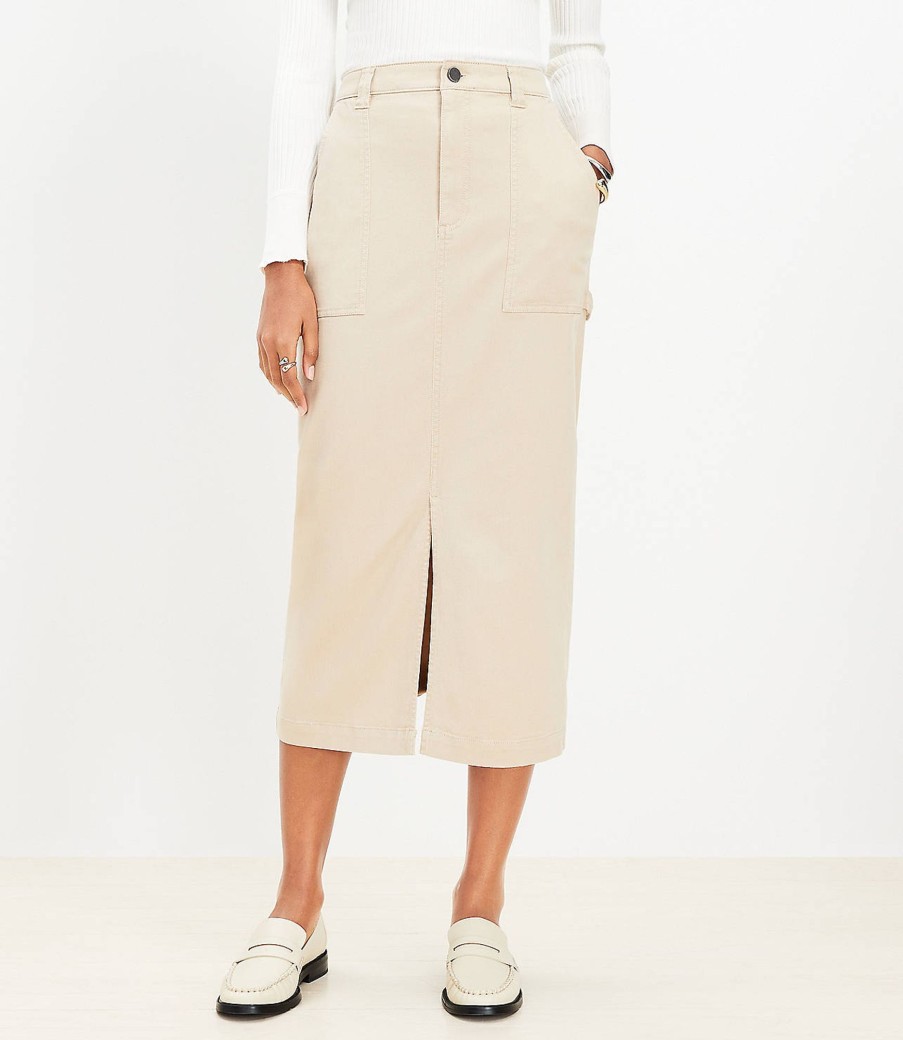 Clothing Loft | Utility Cargo Midi Skirt Sandy Cove