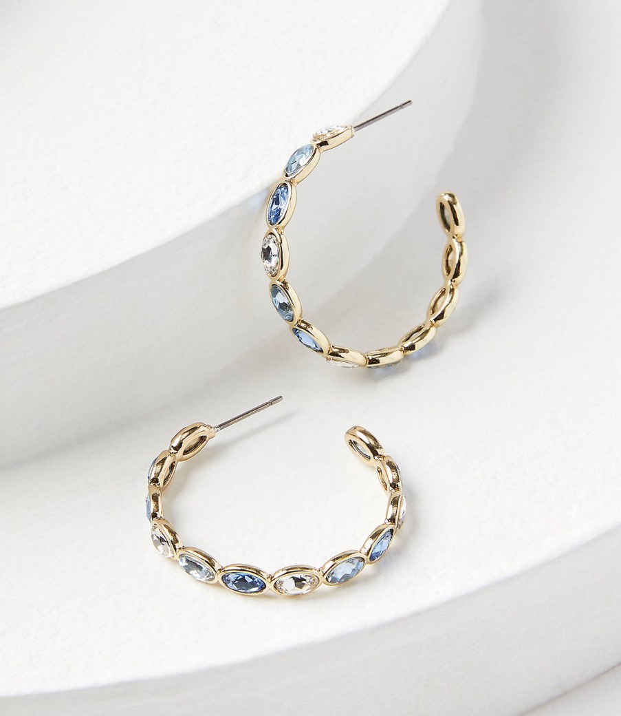 Accessories & Shoes Loft | Crystal Hoop Earrings Vista