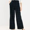 Clothing Loft | Belted Wide Leg Pants In Plaid Brushed Flannel Sailor Navy