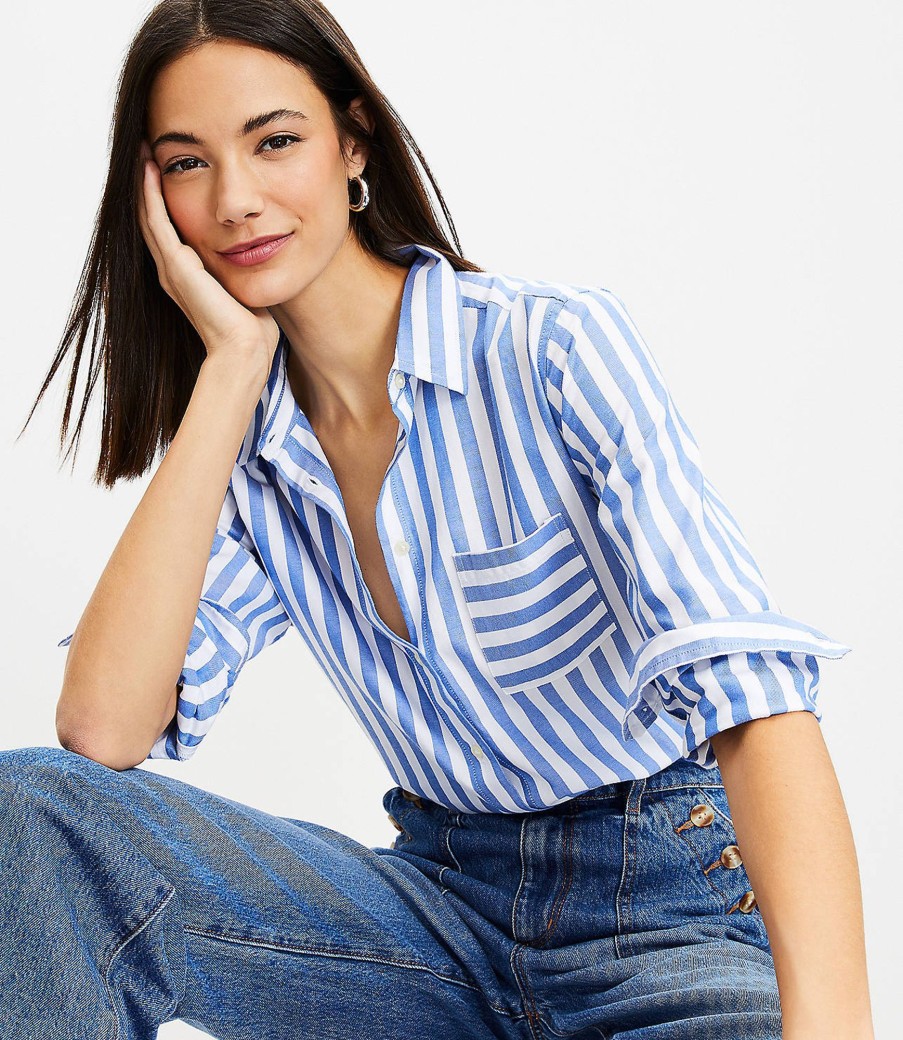 Clothing Loft | Striped Relaxed Everyday Shirt White