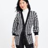 Clothing Loft | Houndstooth Boyfriend Pocket Cardigan Whisper White