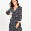 Clothing Loft | Shimmer Floral Velvet Tie Back Flare Dress Black