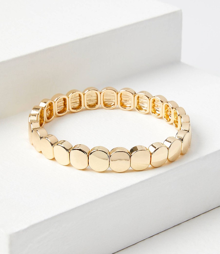 Accessories & Shoes Loft | Metal Circle Stretch Bracelet Gold Tone