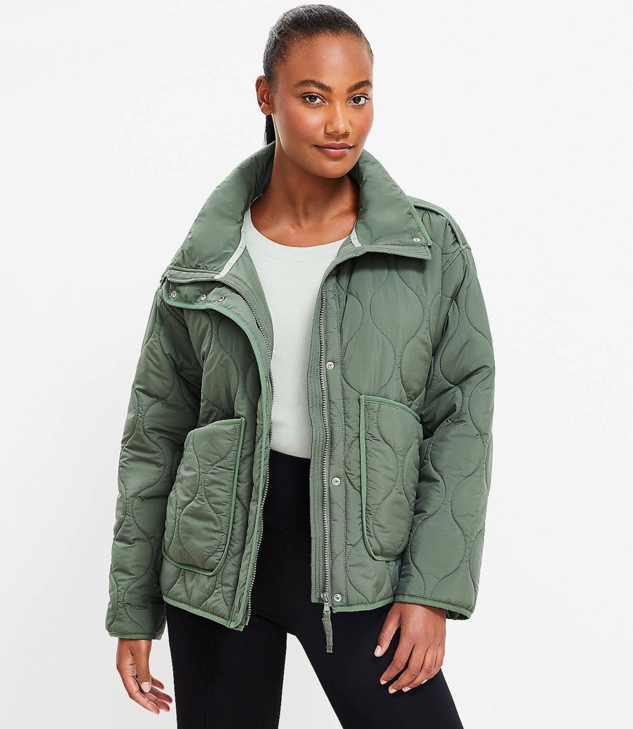 Clothing Loft | Lou & Grey Quilted Jacket Alligator Green