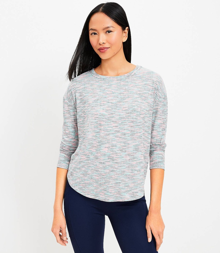 Clothing Loft | Lou & Grey Marled Ribbed Shirttail Top Multi