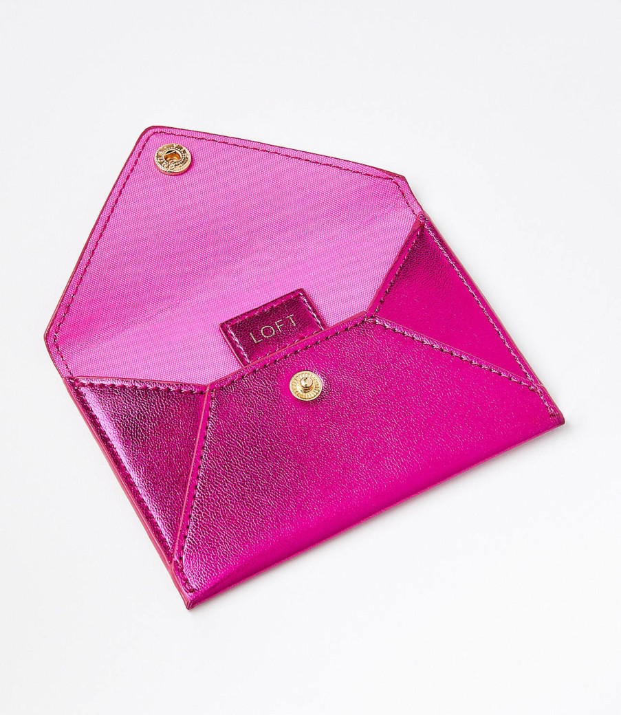 Accessories & Shoes Loft | Metallic Envelope Card Case Cosmos Pink