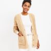 Clothing Loft | Cable Boyfriend Cardigan Camel Heather