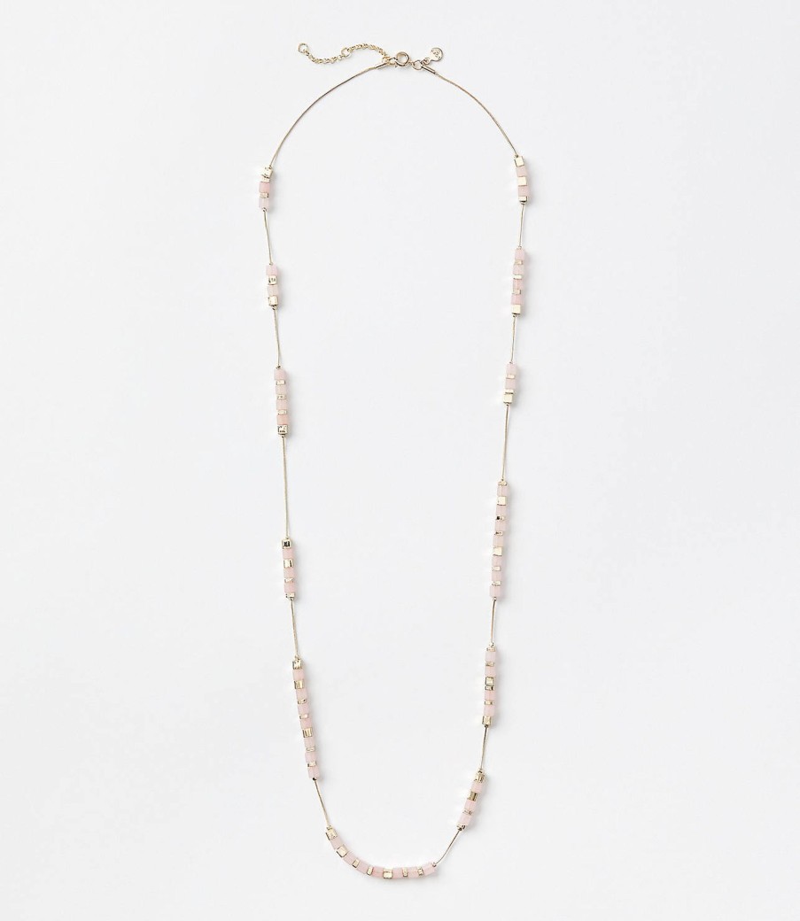 Accessories & Shoes Loft | Sparkle Station Necklace Rose Quartz