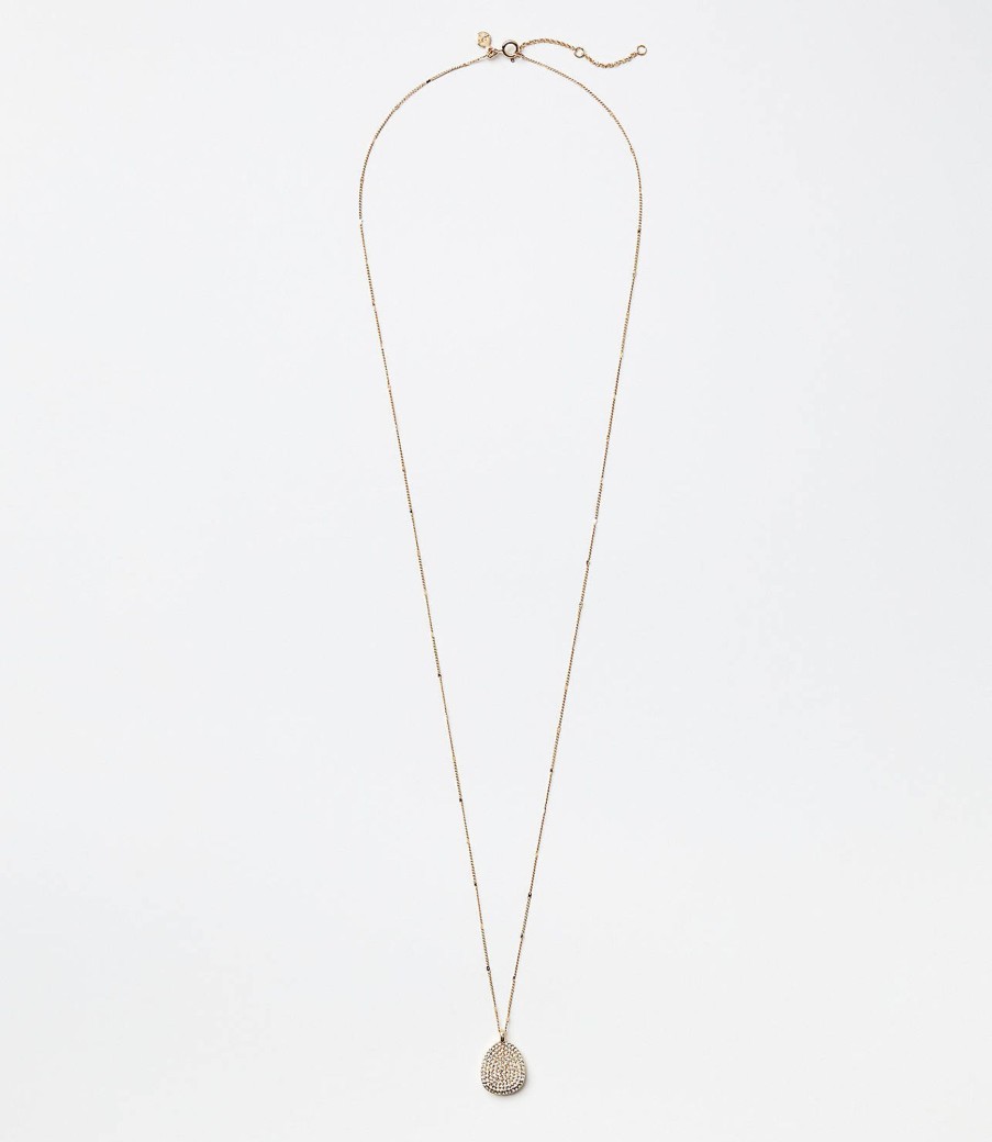 Accessories & Shoes Loft | Crystal Pendant Necklace Goldtone