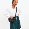 Clothing Loft | Houndstooth Shift Skirt Teal Shadow