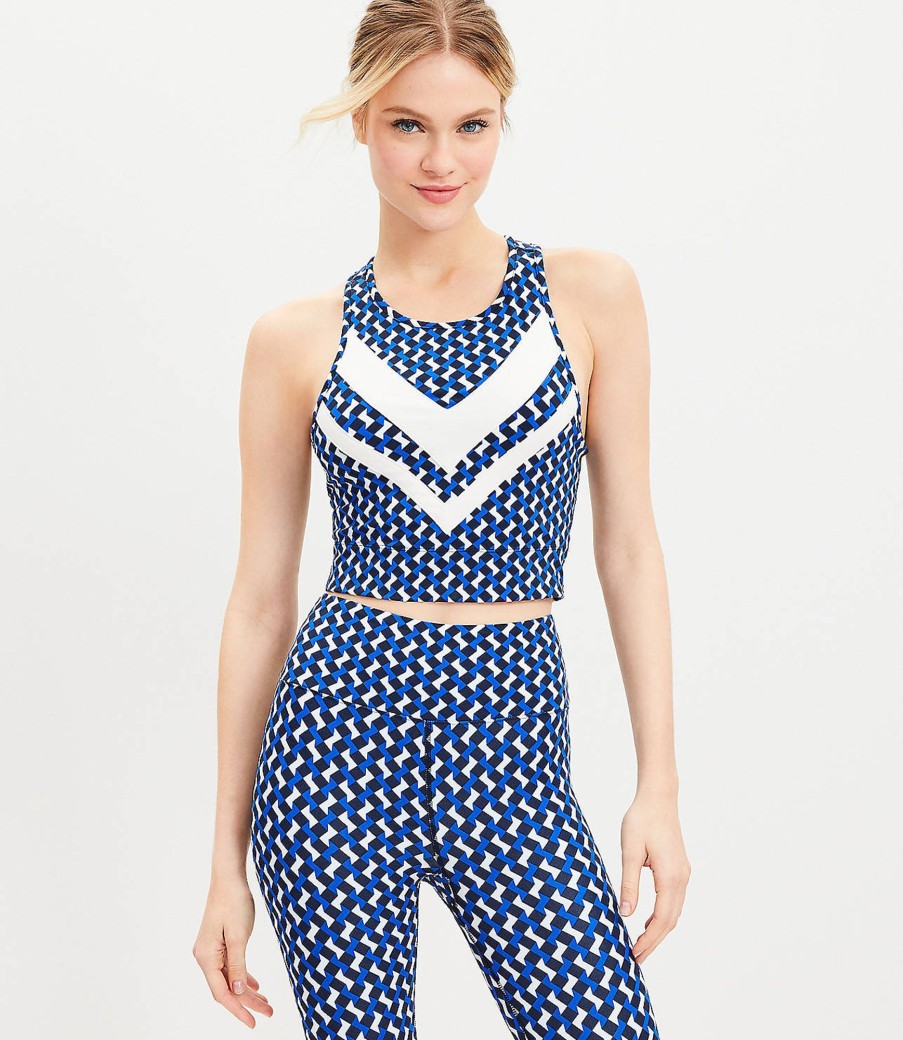 Clothing Loft | Lou & Grey Chevron Softsculpt Racerback Bralette Cobalt Current